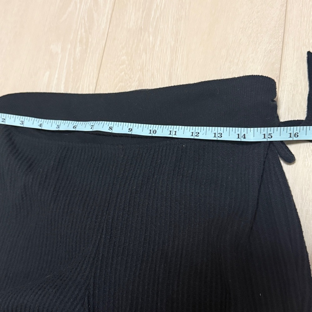 PINK Victoria's Secret Ribbed Black Wide Leg Pants - Picture 3 of 6